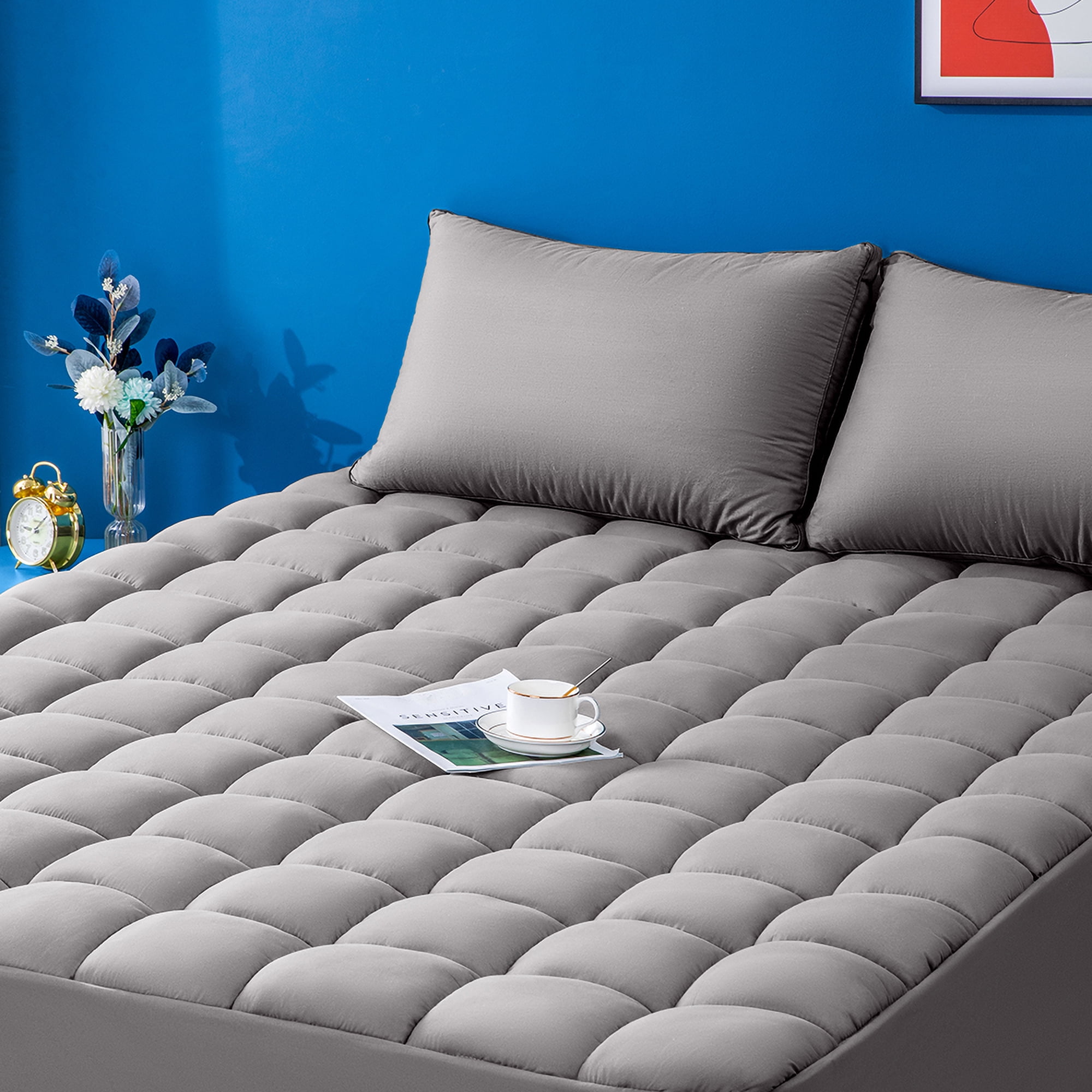 LBRO2M Mattress Topper for Twin XL Size Bed, Soft and Breathable