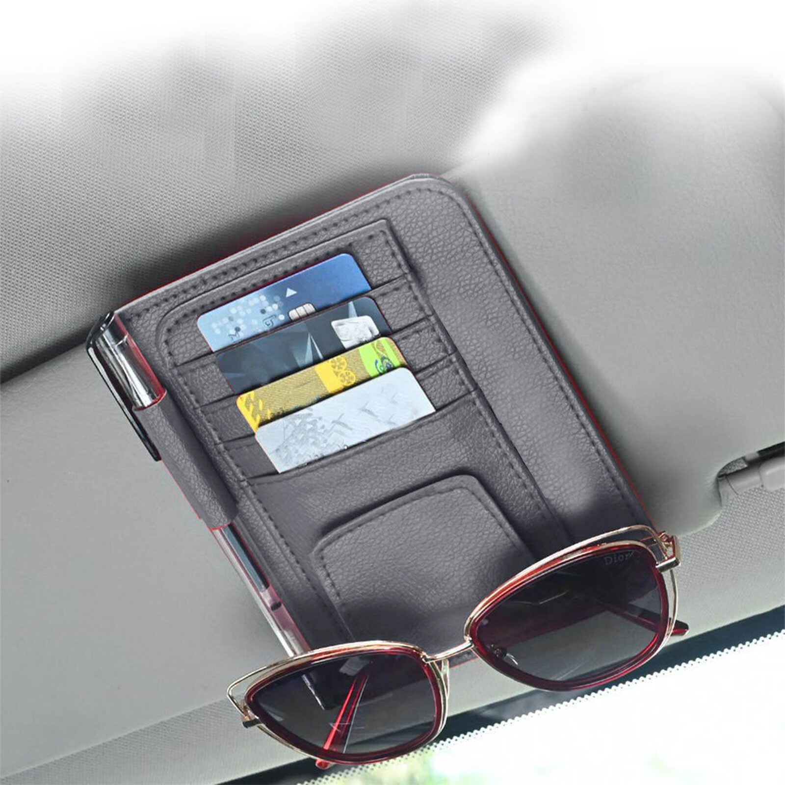 LBS Car Visor Organiser Universal Car Glasses Holder Clip with Storage