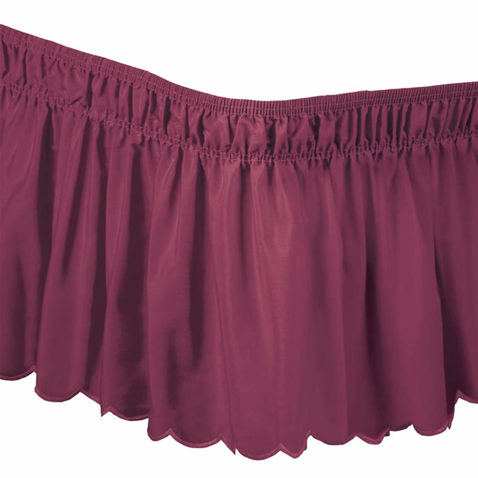 LBS Scalloped Elastic Bed Wrap Around Easy Fit Dust Ruffle Bedskirt ...