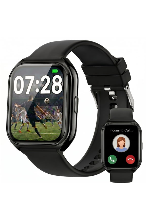Military AI Smartwatch for Men, Smart Watch with Fitness Tracker, Make/Answer Calls, IP68 Waterproof, 100+ Activity Modes, Step Counter, Works with Android iOS Phones