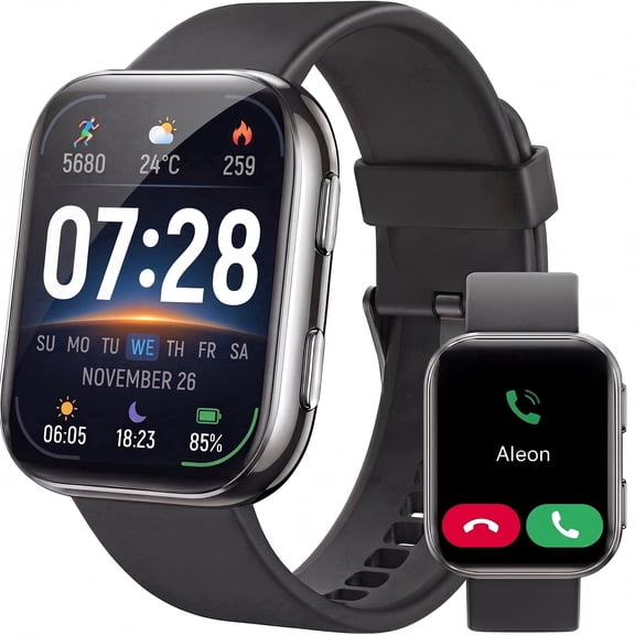 Smart Watch for Men Women, 1.83-inch IP68 Waterproof Smartwatch with Bluetooth Call (Answer/Make Calls), 100+ Sports Modes Fitness Tracker, Compatible with Android and iPhone, Gift Black