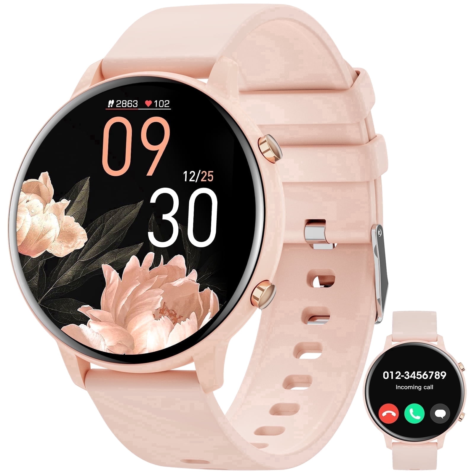 Smart Watch for Women, LBSAU 45mm SmartWatch with Call Answer/Make & Fitness Tracker, IP68 Waterproof, 10-Day Standby, Android iOS iPhone
