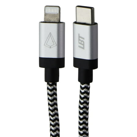 Pre-Owned LBT (7-Ft) USB-C to Lightning 8-Pin Braided Charge Cable - Silver/White/Black