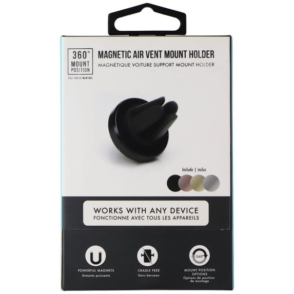 LBT Magnetic Air Vent Mount Holder w/ 4 Metal Discs, 360 Degrees Mount Position