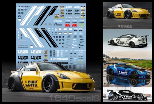 Dronehint.com LBWK LB WORKS RACING Waterslide Decal White Toner 1:64 ...