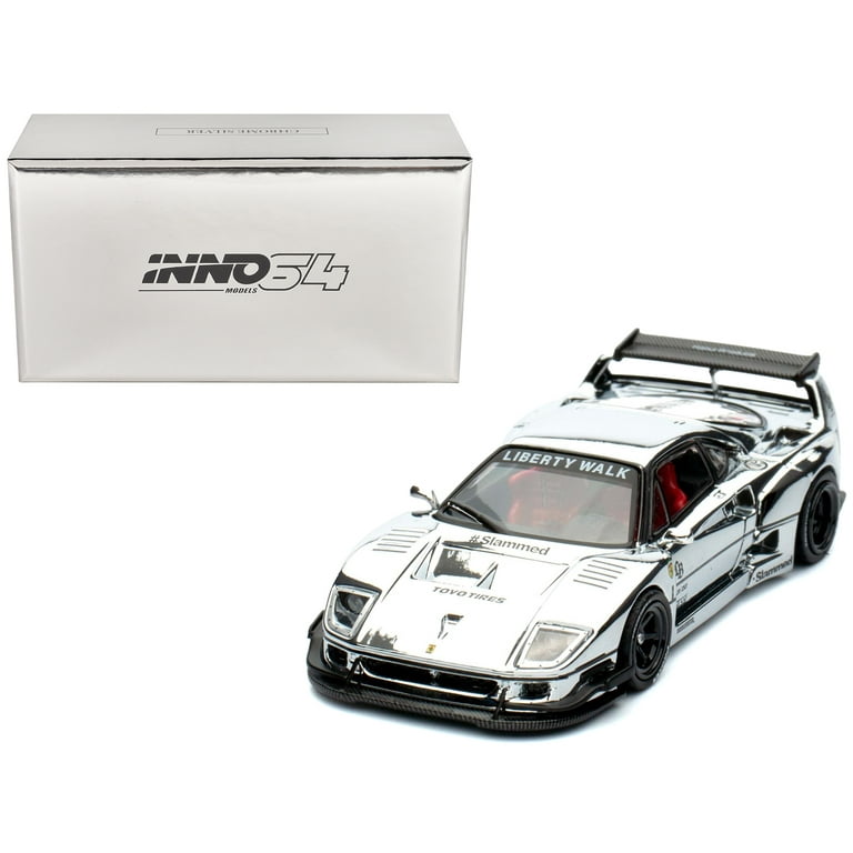 INNO　リバティウォーク フェラーリF40 (クロームシルバー) LBWK (Liberty Walk) F40 Chrome Silver 1/64 Diecast Model Car