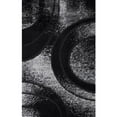 thumbnail image 1 of LBaiet 2' x 3' Black and Gray Circular Motif Shag Rectangular Scatter Area Throw Rug, 1 of 4