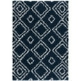 thumbnail image 1 of LBaiet 2' x 3' Blue and White Diamond Rectangular Shag Area Throw Rug, 1 of 6