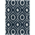 thumbnail image 1 of LBaiet 2' x 3' Blue and White Geometric Ikat Rectangular Shag Area Throw Rug, 1 of 6