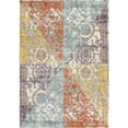 thumbnail image 1 of LBaiet 2' x 3' Orange and Purple Geometric Distressed Rectangular Area Throw Rug, 1 of 4