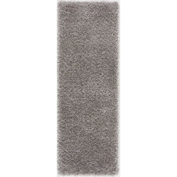 LBaiet 2' x 8' Gray Solid Rectangular Shag Rug Runner