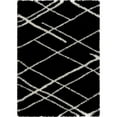 thumbnail image 1 of LBaiet 3' x 5' Black and White Diamond Rectangular Shag Area Throw Rug, 1 of 7