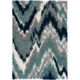 thumbnail image 1 of LBaiet 4' x 6' Blue and White Rectangular Shag Area Throw Rug, 1 of 4