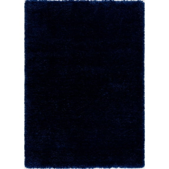 LBaiet 4' x 6' Navy Blue Solid Rectangular Shag Area Throw Rug
