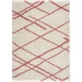 thumbnail image 1 of LBaiet 4' x 6' Navy Blue and White Geometric Diamond Rectangular Shag Area Throw Rug, 1 of 7