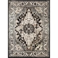 thumbnail image 1 of LBaiet 5' x 7' Black and Beige Traditional Power Loomed Rectangular Area Throw Rug, 1 of 7