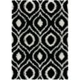 thumbnail image 1 of LBaiet 5' x 7' Black and White Geometric Ikat Rectangular Shag Area Throw Rug, 1 of 7