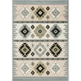 thumbnail image 1 of LBaiet 5' x 7' Gray and Green Aztec Southwestern Rectangular Area Throw Rug, 1 of 4