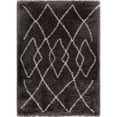 thumbnail image 1 of LBaiet 5' x 7' Gray and White Geometric Diamond Rectangular Shag Area Throw Rug, 1 of 4