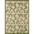 thumbnail image 1 of LBaiet 5' x 7' Green and Beige Geometric Triangle Pattern Rectangular Area Throw Rug, 1 of 4