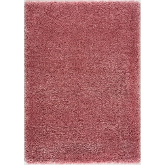 LBaiet 5' x 7' Pink Solid Rectangular Shag Area Throw Rug