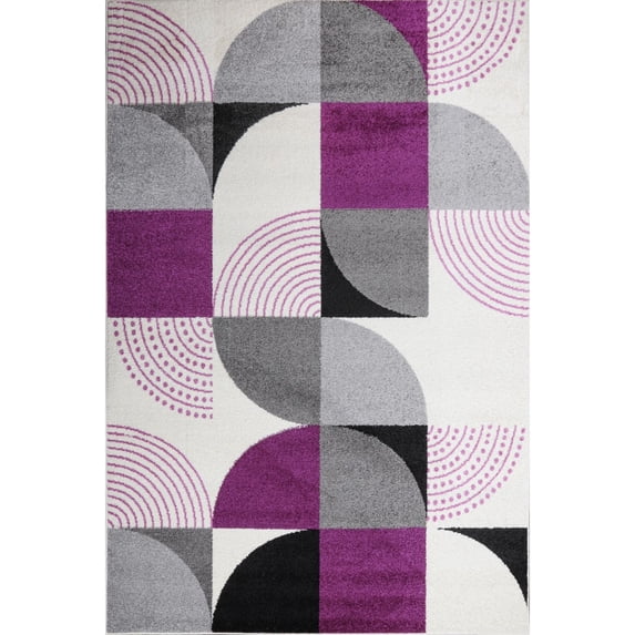 L'Baiet Alaiya Purple Geometric 5 ft. x 7 ft. Area Rug