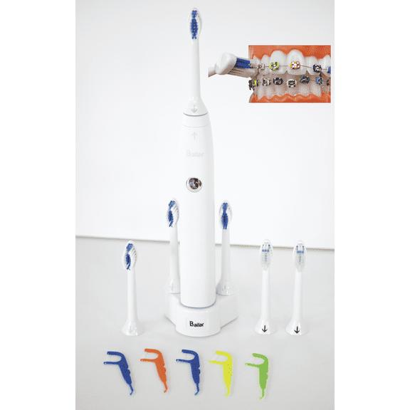 LBailar Braces Toothbrush Rechargeable with 4 Heads Bonus 2 AFTERCARE