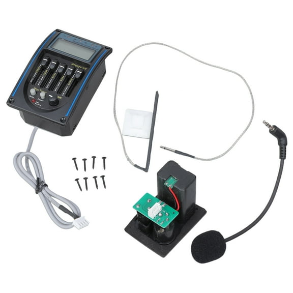LC-5 5 Band Acoustic Guitar Piezo Pickup EQ Preamp LCD Tuner Piezo Pickup Equalizer System with Mic & LCD Display