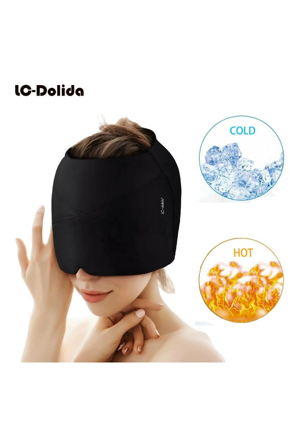 Headache Migraine Relief Cap,Gel Hot Cold Therapy Migraine Relief Cap,Comfortable & Strechable Ice Pack Eye Mask for Puffy Eyes, Tension, Sinus & Stress Relief