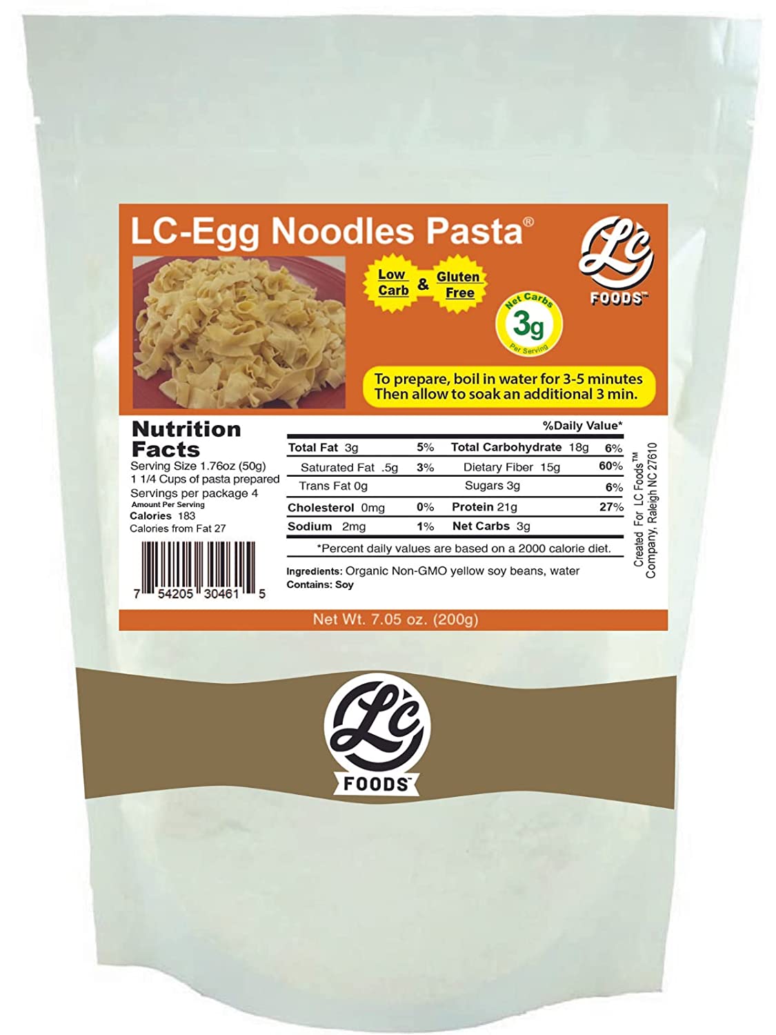 LC Foods Low Carb Egg Noodles Pasta, 7.05 Oz