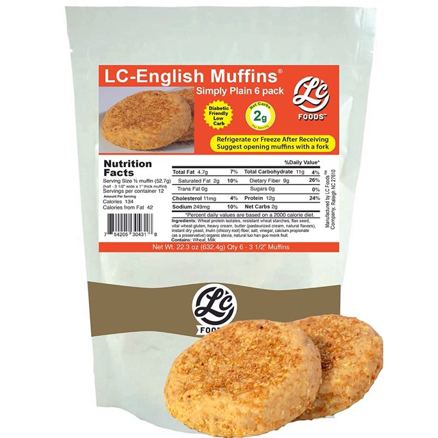 LC Foods Low Carb English Muffins, 6 Pack