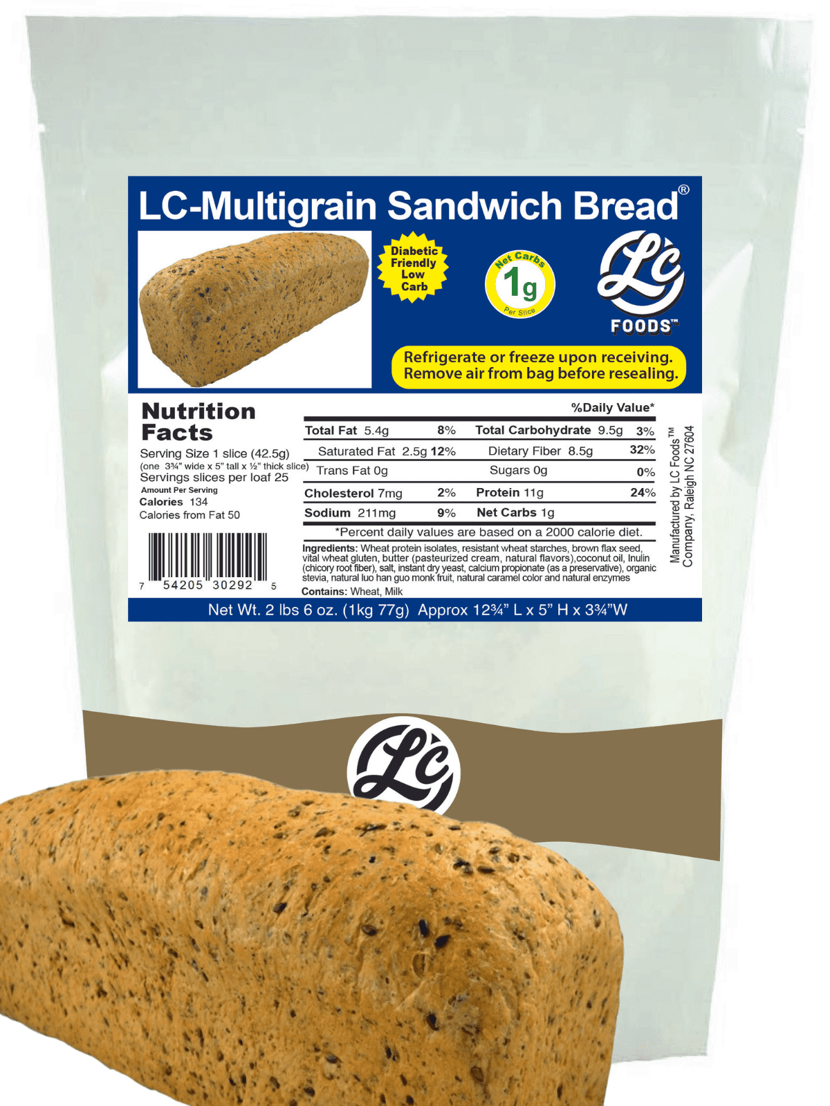 LC Foods Low Carb Multi Grain Bread, Large Loaf