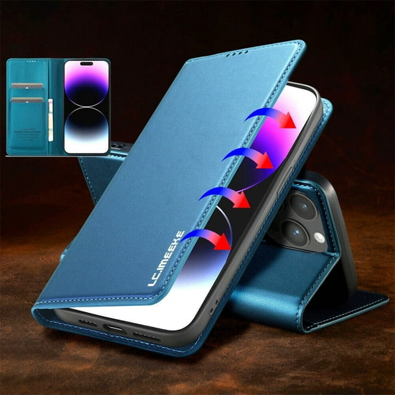 LC.IMEEKE Card Slot Flip Wallet Leather Case for iPhone 16ProMax 16Pro 16Plus 16 15ProMax 15Pro 15Plus 15 14ProMax 14Pro 14Plus 14 13ProMax 13Pro 13 12ProMax 12Pro 12 11ProMax 11Pro 11 XSMax XS XR X