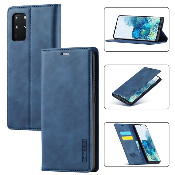 LC.IMEEKE Leather For Samsung Galaxy S20+ 5G Case, Flip Wallet Leather Case with Card Holder Magnetic Closure Shockproof Kickstand Protective Phone Cases Cover For Samsung Galaxy S20+ 5G,Blue