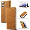thumbnail image 1 of LC.IMEEKE Leather For Samsung Galaxy S21+ 5G Case, Flip Wallet Leather Case with Card Holder Magnetic Closure Shockproof Kickstand Protective Phone Cases Cover For Samsung Galaxy S21+ 5G,Brown, 1 of 10