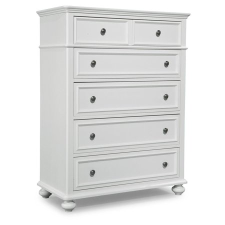 LC Kids Madison 5 Drawer Chest - Natural White