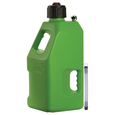 LC LC2 Utility Jug with 12" Reinforced Filler Hose w/Screw Cap 5 Gallons Green
