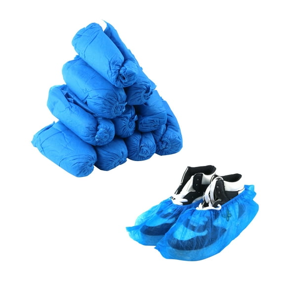LC LICTOP 100Pcs Disposable Boot and Shoe Covers Non-Slip Indoor Carpet Floor Protection Blue