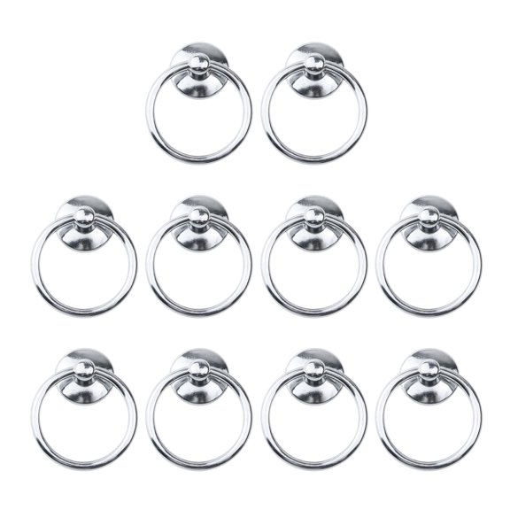 LC LICTOP 10pcs Single Hole Knobs Cabinet Closet Ring Pulls Round Handles with Mounting Screws 1.73"