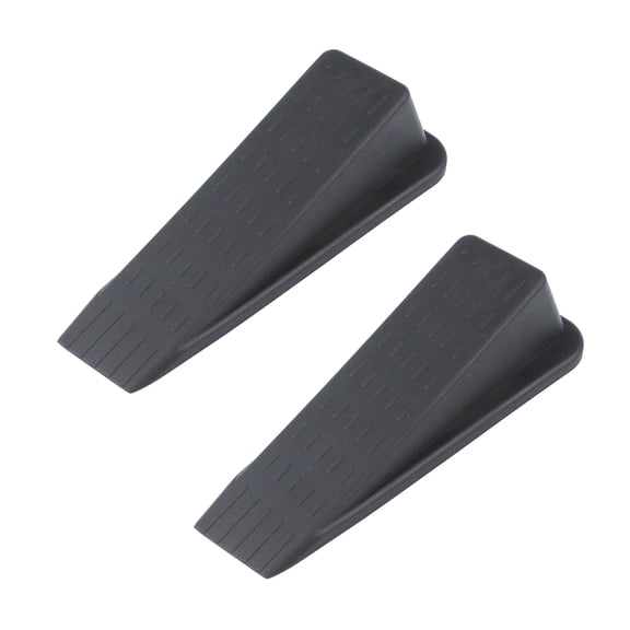 LC LICTOP 2Pcs PVC Door Stopper Heavy Duty Punch-Free Door Stop Wedge with Abti-Slip Strip Brown 5.12*1.1*1.26inches