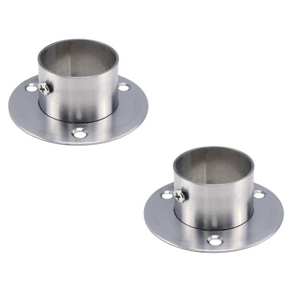 LC LICTOP 2Pcs Stainless Steel Pipe Flange Seat Railing Base with Mounting Screws Silver 38mm/1.5"