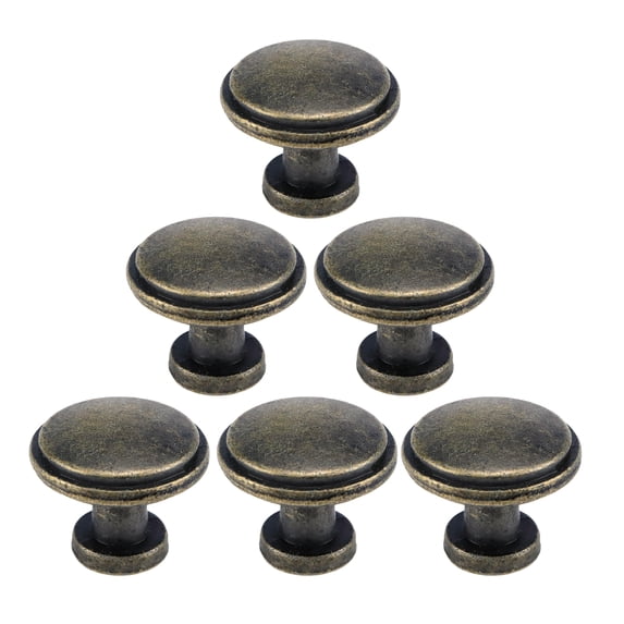 LC LICTOP 6Pcs Single-Hole Round Pull Knobs Door Cabinet Wardrobe Hardware with Mounting Screws Bronze