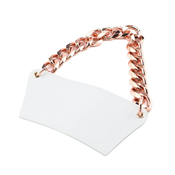 LC LICTOP Leather Portable Cup Bottle Sleeve with Gold Chain Drink Carrier for Tea Coffee Hot & Cold Drinks