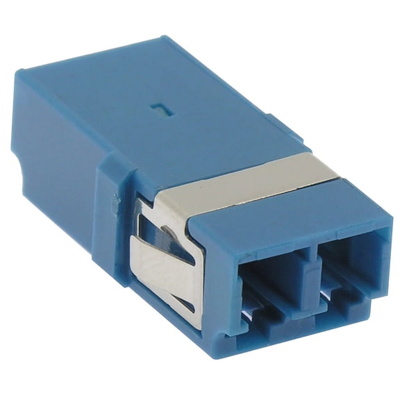 LC/UPC Singlemode Duplex Fiber Optic Coupler without Flange, Blue (3 Pack)