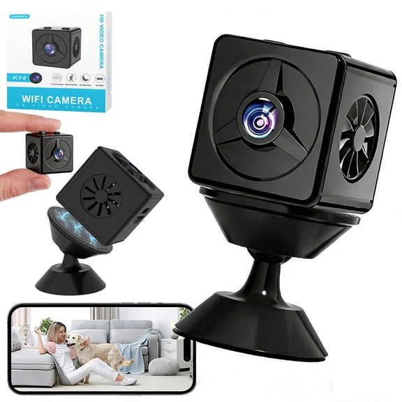 LC-dolida 1080P Wireless Indoor Camera, Mini Home Security Camera with Night Vision and Motion Detection,Wide Viewing Angle Type-C Charging SD & Cloud Storage for Pet Monitoring and Baby Monitor