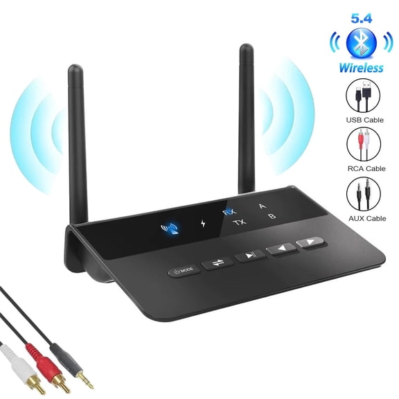 LC-dolida 2 in1Transmitter Receiver, Bluetooth 5.4 Adapter with CSR Chip,Supports Dual-device Pairing Low Latency Stable Connection, High Sound Quality Widely Compatible for TV PC Headphone Speaker