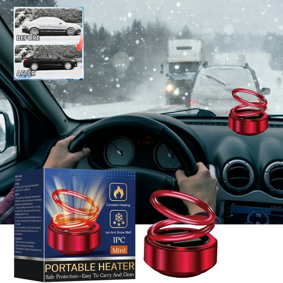 LC-dolida Anti-freeze Electromagnetic Car Snow Removal, Solar heaters With Aroma tablets, 360° Snow Removal, Non-Interference Design,Red