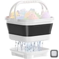 thumbnail image 1 of LC-dolida Bath Toy Storage Organizer, Foldable Bathtub Toy Holder Storage with Removable Base for Draining Drying, Bathroom Shower Toy Holder Baby Bath Toy Basket for Easy Storage (Black), 1 of 7