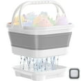 thumbnail image 1 of LC-dolida Bath Toy Storage Organizer, Foldable Bathtub Toy Holder Storage with Removable Base for Draining Drying, Bathroom Shower Toy Holder Baby Bath Toy Basket for Easy Storage (Gray), 1 of 7
