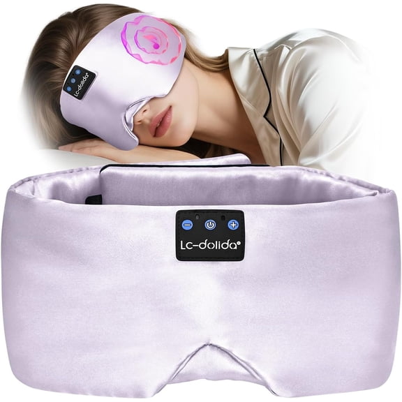 MUSICOZY 3D Sleep Mask with Bluetooth Headphones, Ice Silk Sleep Headphones with Bluetooth 5.4, Total Blackout Eye Mask for Sleeping, Sleep Soft Mask for Women Men, All Night Sleep, Travel Gift